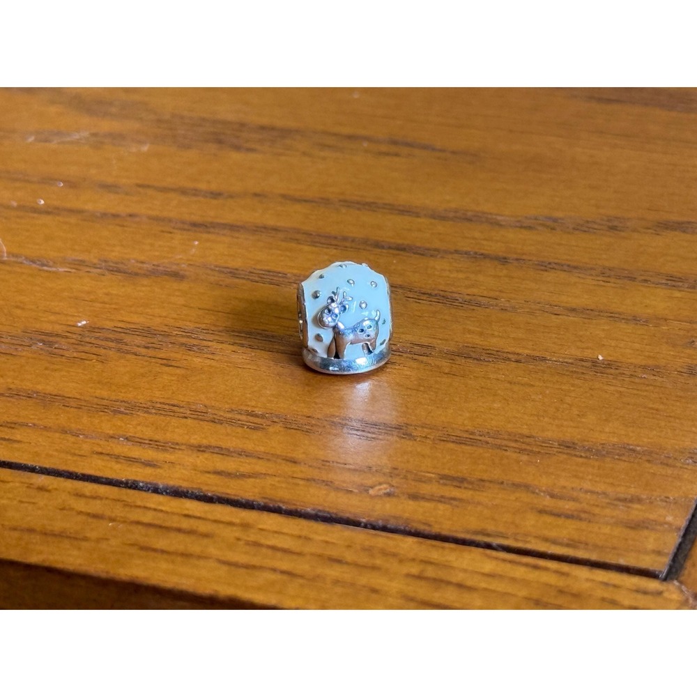 Authentic Pandora Reindeer Snow Globe Christmas Charm Sterling Silver